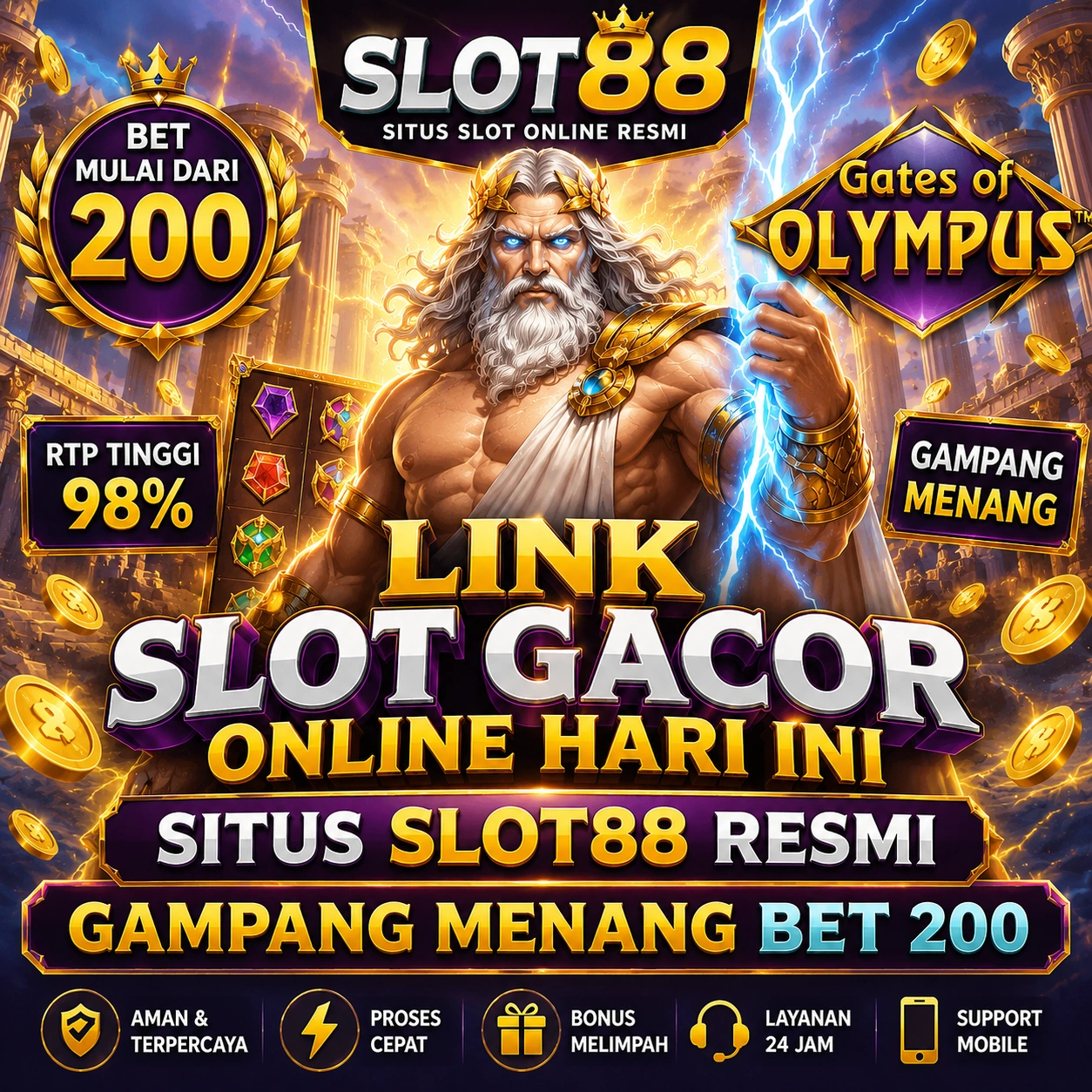 Link Slot Gacor Online Hari Ini Situs Slot88 Resmi Gampang Menang Bet 200